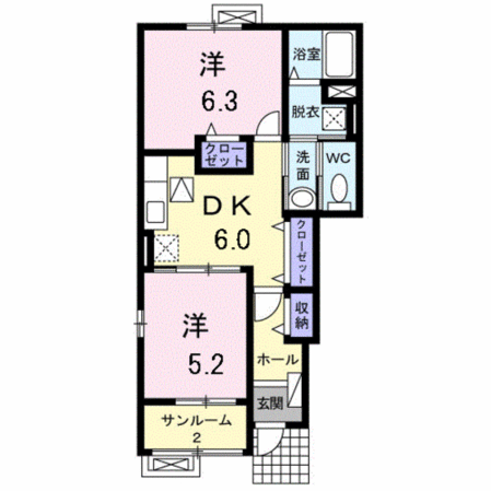 プランドール新庄Ⅰの物件間取画像